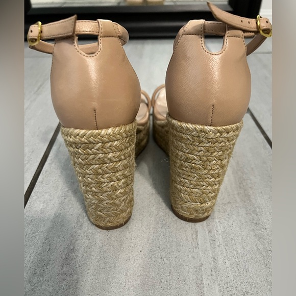 Stuart Weitzman Nude Wedge Sandals - Picture 2 of 7